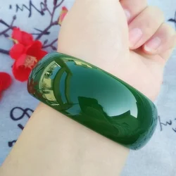 Natural 54-62mm Fashion Green Jade Bracelet Jewelry Fine Jewelry Jade Bracelet Round Bangle Bracelets for Women Charm Bracelets