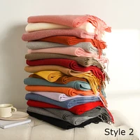 High Quality Cashmere Scarves Women 2024 New Winter Thicken Warm Soft Pashmina Shawls Wraps Solid Female Wool Long Tassel Scarf - Image 5