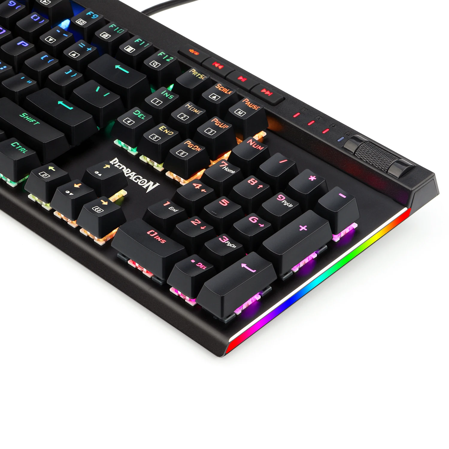 Redragon-Teclado mecánico para juegos K580 VATA RGB, retroiluminado con LED, teclas Macro, controles multimedia para juegos, portátil y PC