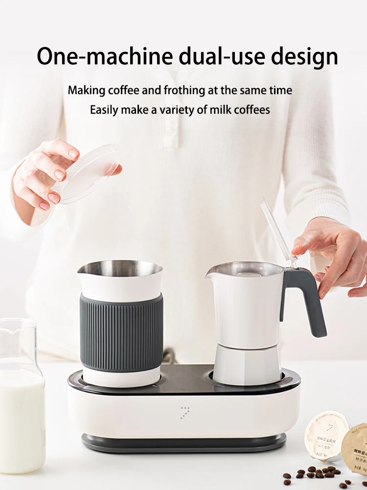 Capsule Coffee Machine with Small Mini Fancy Coffee Machine Easy Milkable Italian Mocha Pot Electric Coffee Maker  Stovetop