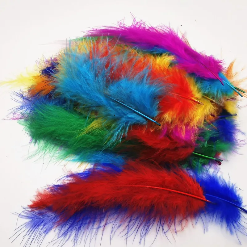 4-6 Inches Turkey Marabou Feathers Fluffy Fluffy Chicken Plume for Wedding Party DIY Craft Jewelry Decoration Supplies 50pcs/lot