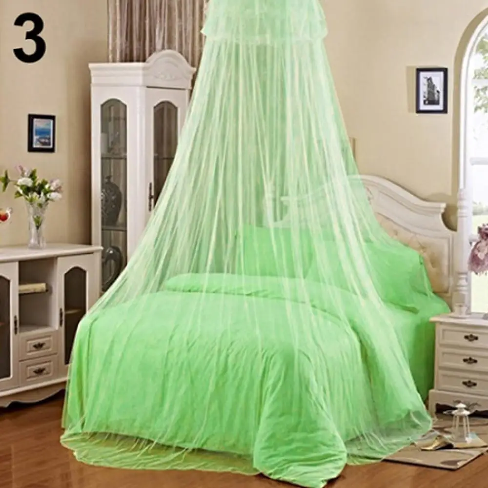 Klamboe Elegant Lace Insect Bed Canopy Netting Gordijn Ronde Koepel Effen Kleur Klamboe Slaapkamer Beddengoed Textiel