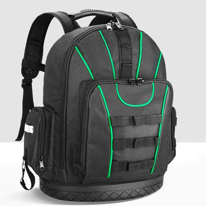 Impermeável Grande Capacidade Multi-Bolso Ferramenta Mochila, Borracha Inferior Saco De Armazenamento, Adequado para Eletricista