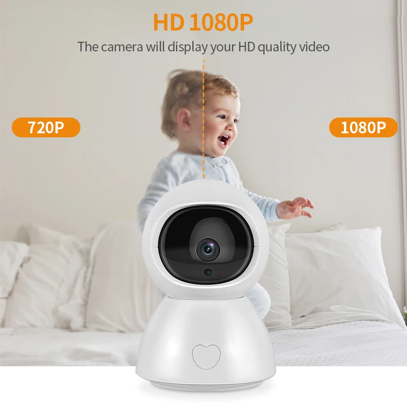 Top Baby Monitor 2MP HD Night Vision Two-Way Talk 5 Inch Nanny Video Camera 8 Lullabies Recording & Playbacking With SD Card