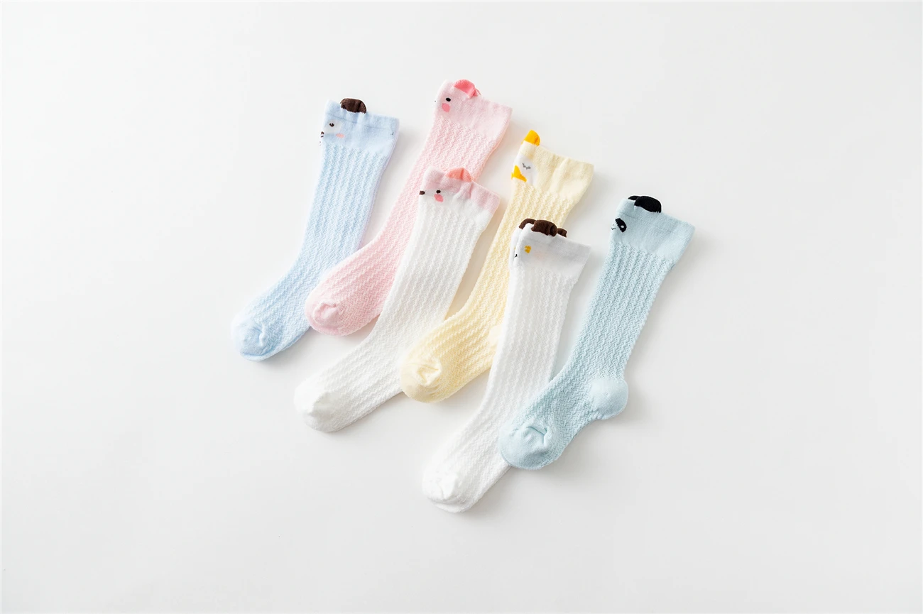 유아 어린이 아기 소녀 소년 유니섹스 스타킹 코튼 부드러운 만화 동물 패턴 탄성 무릎 높은 팬티 스타킹 스타킹 0-2T