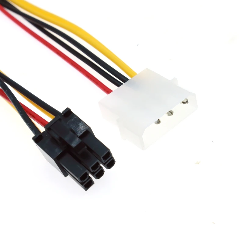 15cm IDE Dual 4pin Molex IDE Male to 6 Pin Female PCI-E Y Molex IDE Power Cable Adapter Connector for Video Cards Dropshiping