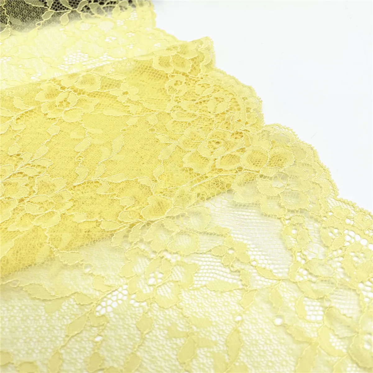 3M/lot Width 8 5/8 in 22cm Yellow Elastic Stretch Lace For Clothing Accessories Lingerie Sewing Applique Costume Lace Fabric DIY