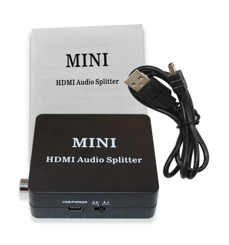 HDMI Audio Splitter Extractor met 2CH/5.1CH SPDIF COAXIALE Audio Extractor Converter Audio Splitter voor XBOX PS4 Hoofdtelefoon