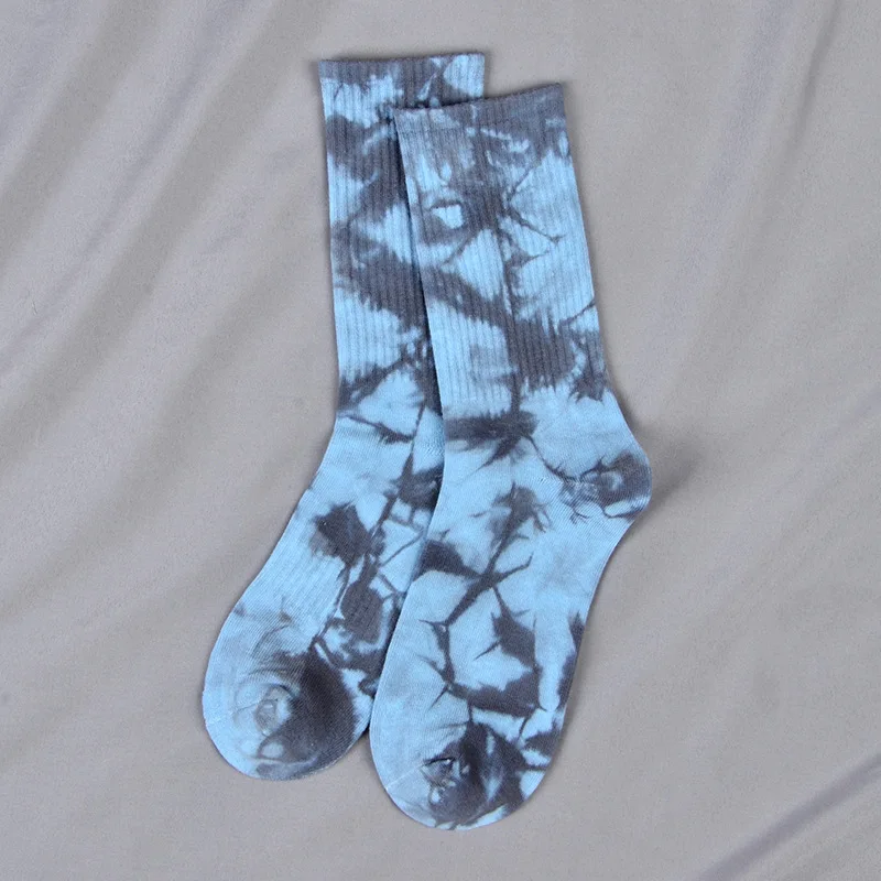 Calcetines Tie-dye para hombre y mujer, medias de tubo largo para monopatín europeo y americano, primavera y otoño