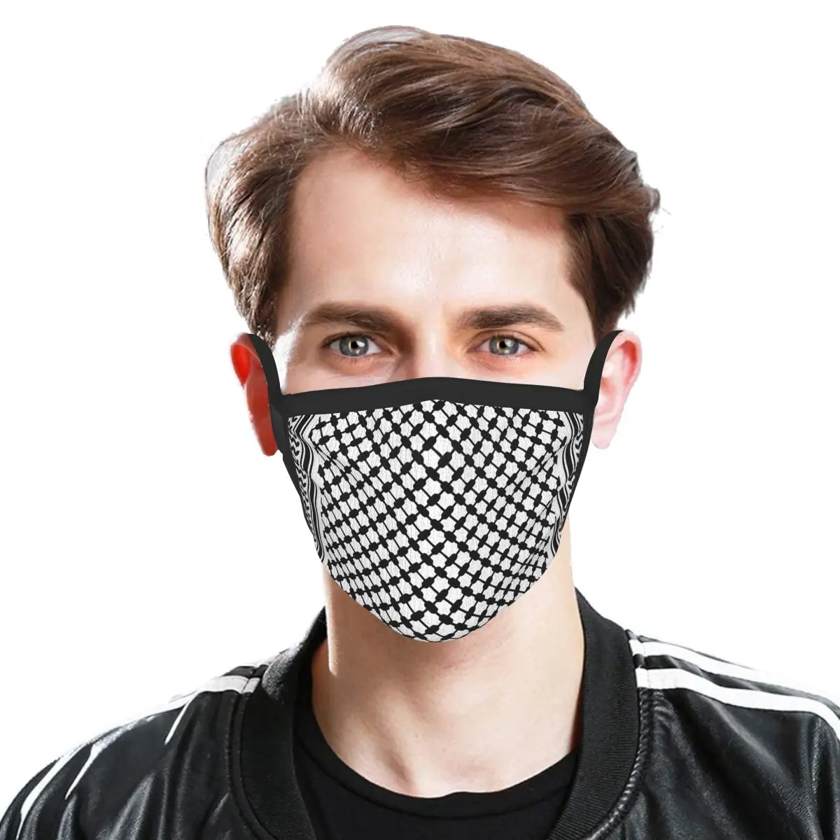 Keffiyeh-mascarilla facial reutilizable, máscara de protección para la boca, respirador, negra y árabe