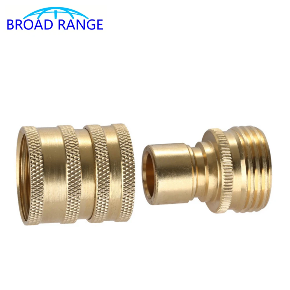 

High Pressure Washer Brass Adaptor Quick Connector 3/4 Outlet Hose Spray Water Gun Lance Joint Garden Hose Tool