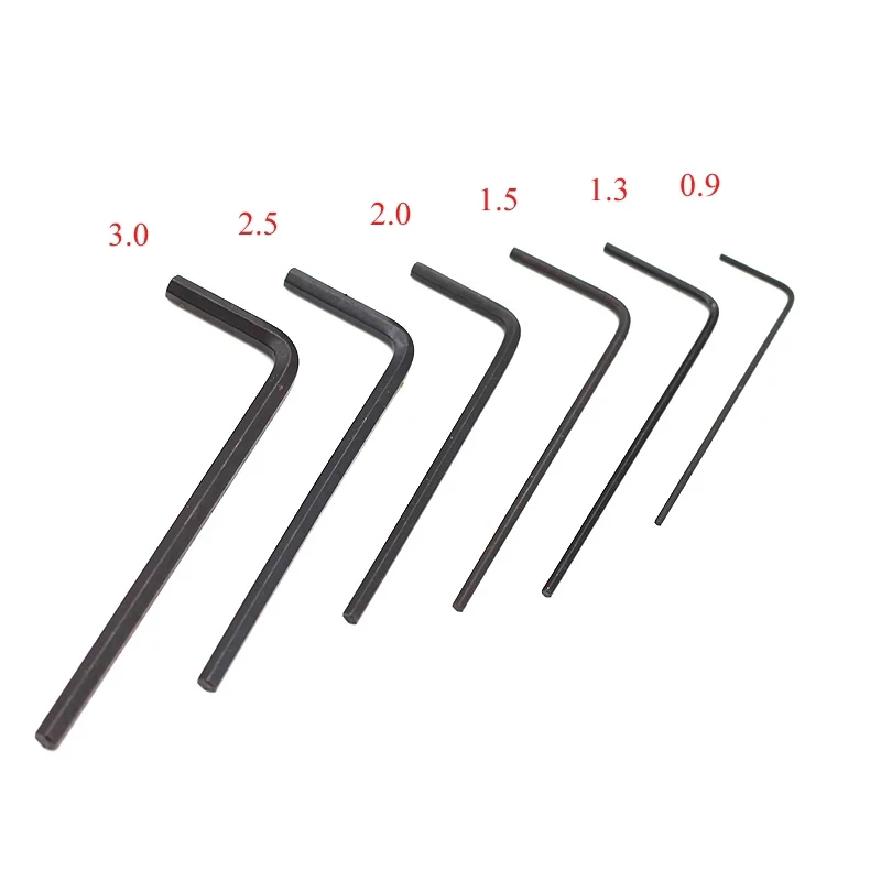 Hexagon Wrench 1pcs L Shaped Hex Hexagon Key Allen Wrench 0.9mm 1.5mm 2mm 2.5mm 3mm 4mm 5mm 6mm 8mm Carbon Steel Allen Key M2 M4