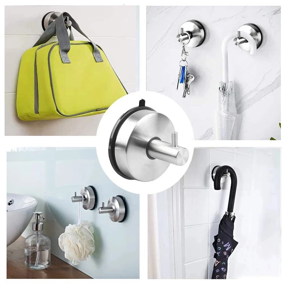 High Quality Strong Vacuum Suction Cup Stainless Steel Towel Hook Hanger for Bathroom Kitchen Hook