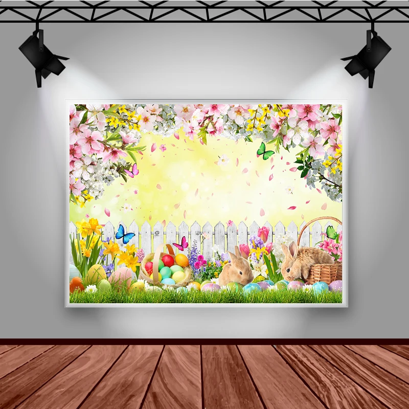 Mocsicka – toile de fond pour photographie de pâques, lapin, prairie, accessoires de décoration, Portrait d'enfant, papier peint, bannière