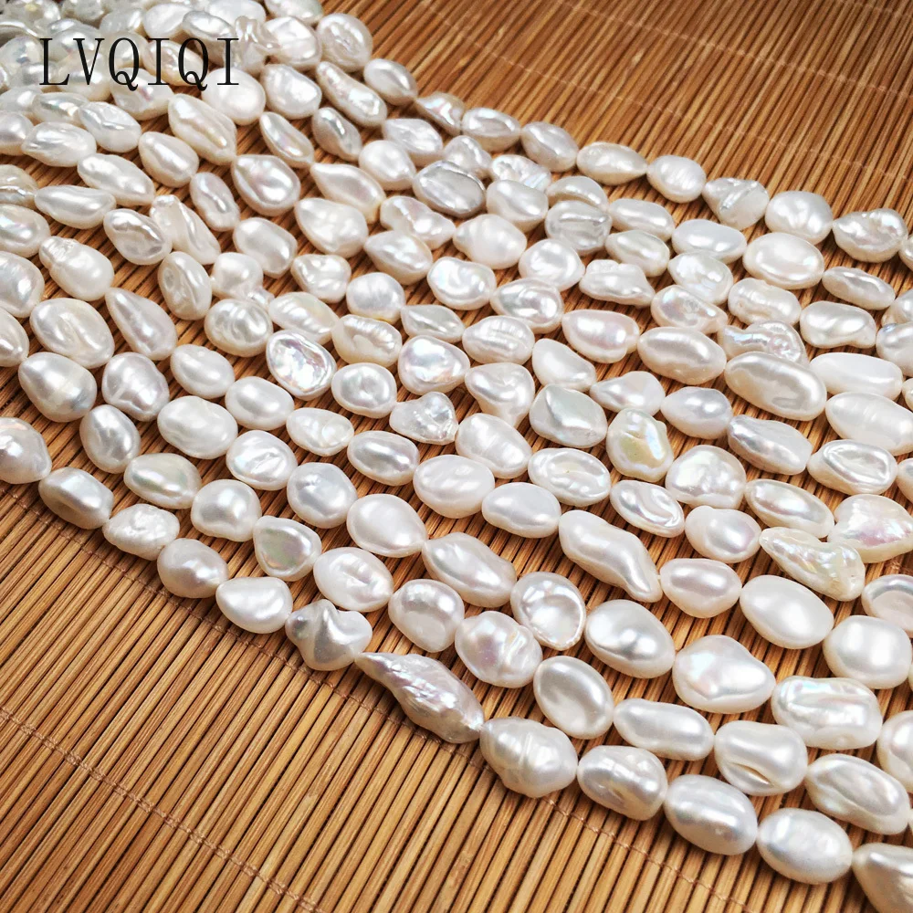 

LVQIQI Fine Natural Freshwater Baroque Pearl Beading Irregular Punch Loose Pearls Beads For Jewelry DIY Necklace Bracelet Making