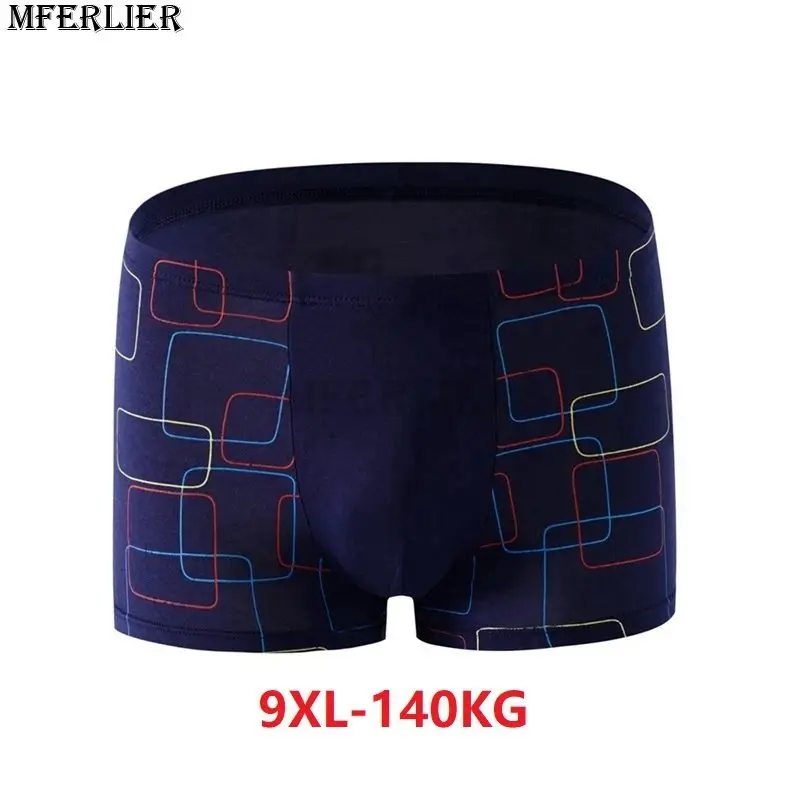 

large size 140kg men plus size big Boxer 9XL cotton Modal elasticity soft Underwear Breathable Boxershorts 140KG 54 mferlier 52