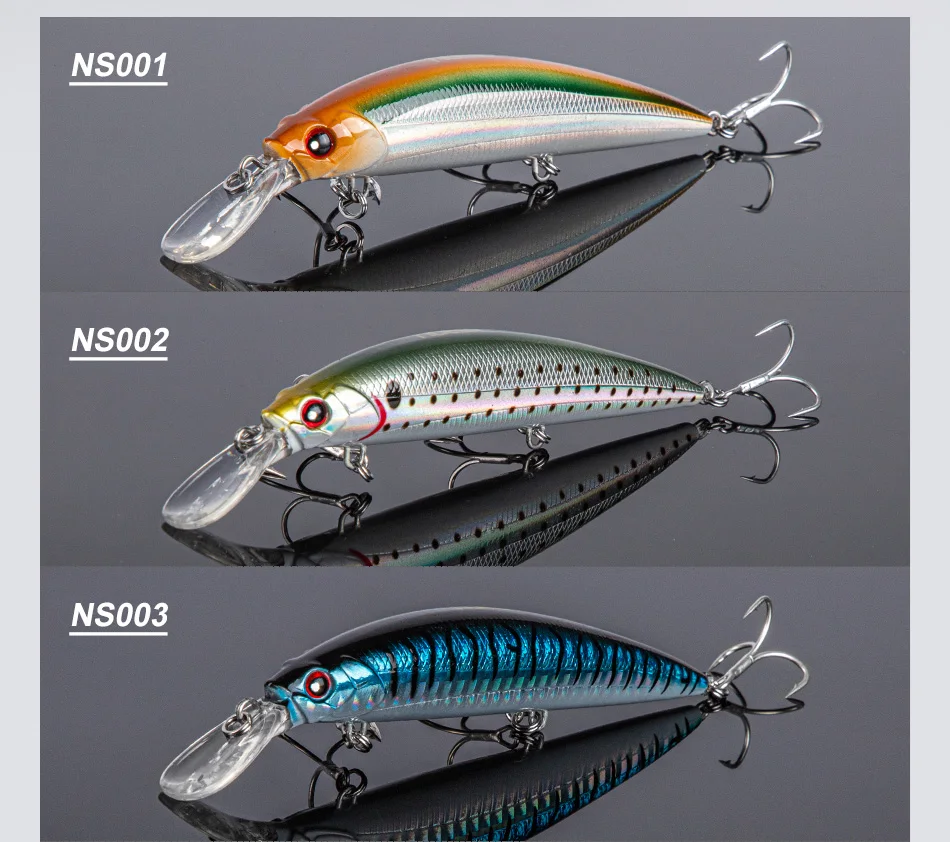 NOEBY 3-teiliges Sinkendes Minnow-Köder-Set 110mm 36g 0,2-3m Tauchtiefe Jerkbait Harter Köder für Wolfsbarsch und Hechtangeln – Detail 8