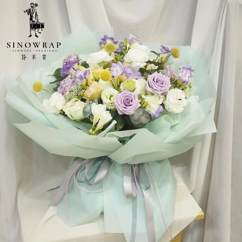 Sinowrap Floral Wrapping Paper 58CM*20M Translucent Decoration Fresh Cut Flowers Packing Solid-Colored Wrapping Paper Roll