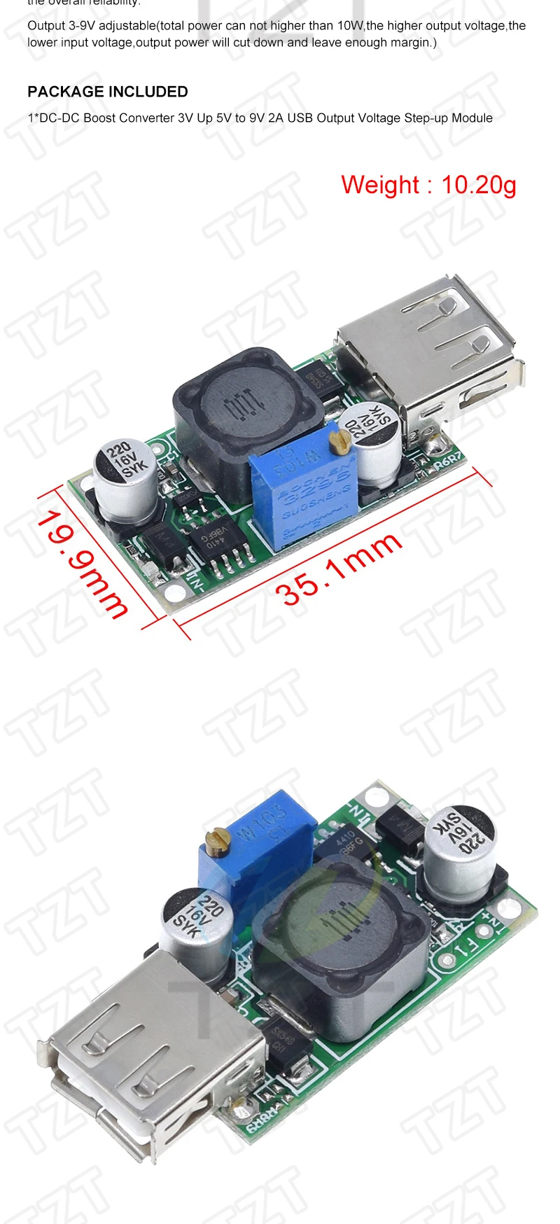 DC-DC-Boost-Modul 0,9-5V auf 5V 9V 480MA 600MA 1200MA 2000MA USB-Ausgangsspannung Step-Up-Lithium-Batteriemodul für Handykamera – Detail 15