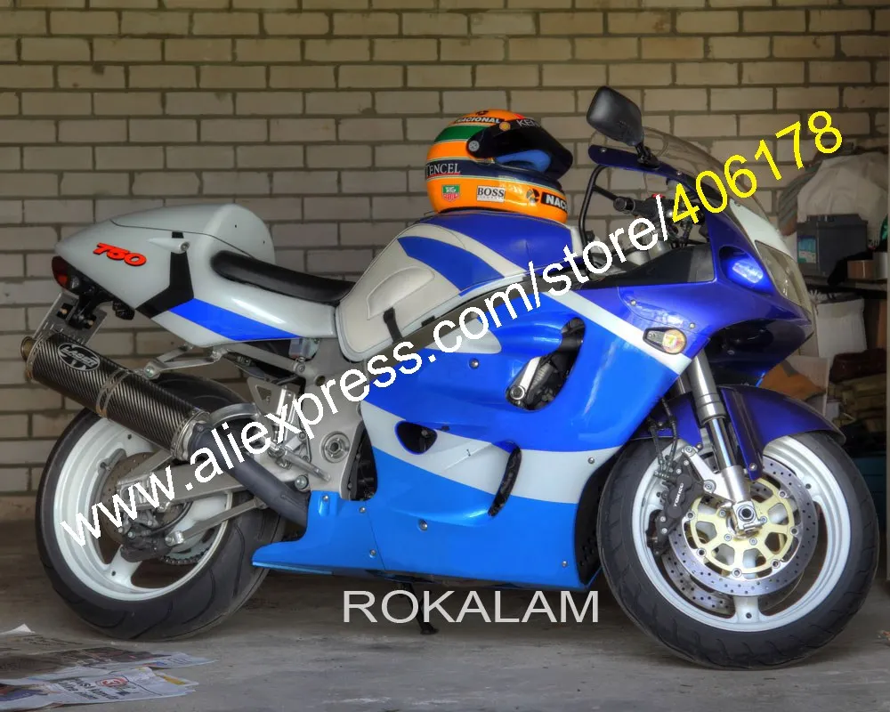 For Suzuki GSXR600 GSXR750 GSXR 600 750 96 97 98 99 00 1996 1997 1998 1999 2000 Blue White Bodywork Body Fairings