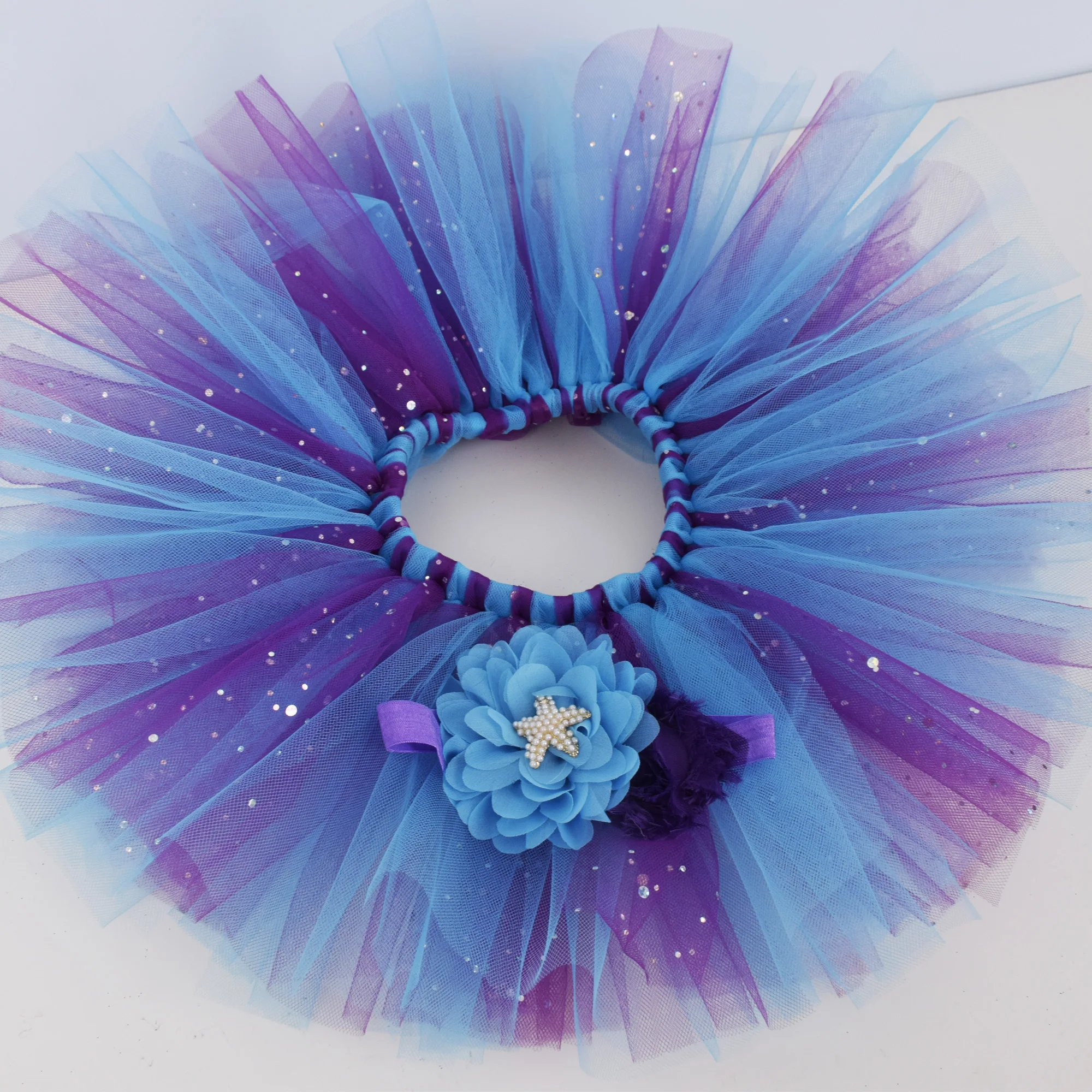 Turquoise Purple Baby Girl tutu Skirt Under the Sea Party Kids Fluffy TuTus Costume Newborn Toddler Photo Props Tulle Skirt