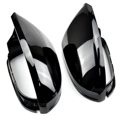 2pcs BLACK Side Mirror Cap Covers for Audi A6 C7 C7.5 S6 4G 2012 2013 2014 2015 2016 2017 2018 rear view wing case