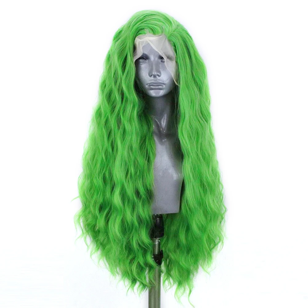 Charisma Lace Front Wigs Synthetic Hair Green Lace Wig Natural Hairline Lace Frontal Wigs For Women Cosplay Wigs Heat Resistant