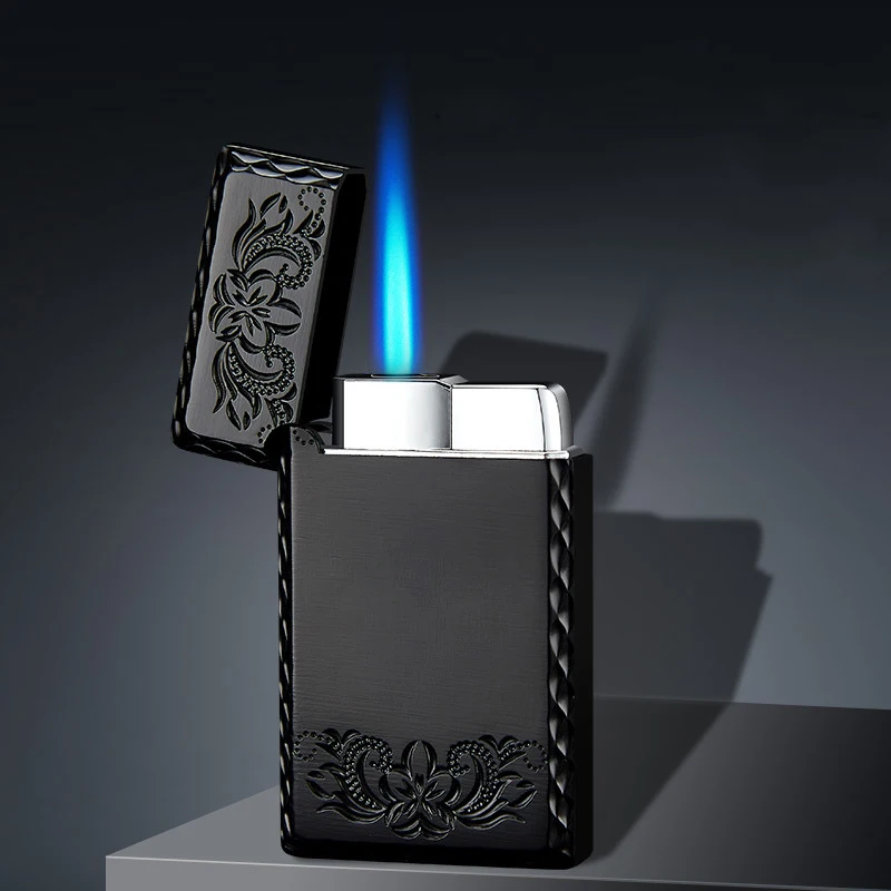 2020 New 1300C Blue Flame Butane Turbo Lighter Square Mini Gas Lighter Metal Lighters Smoking Accessories Cigarettes Lighters