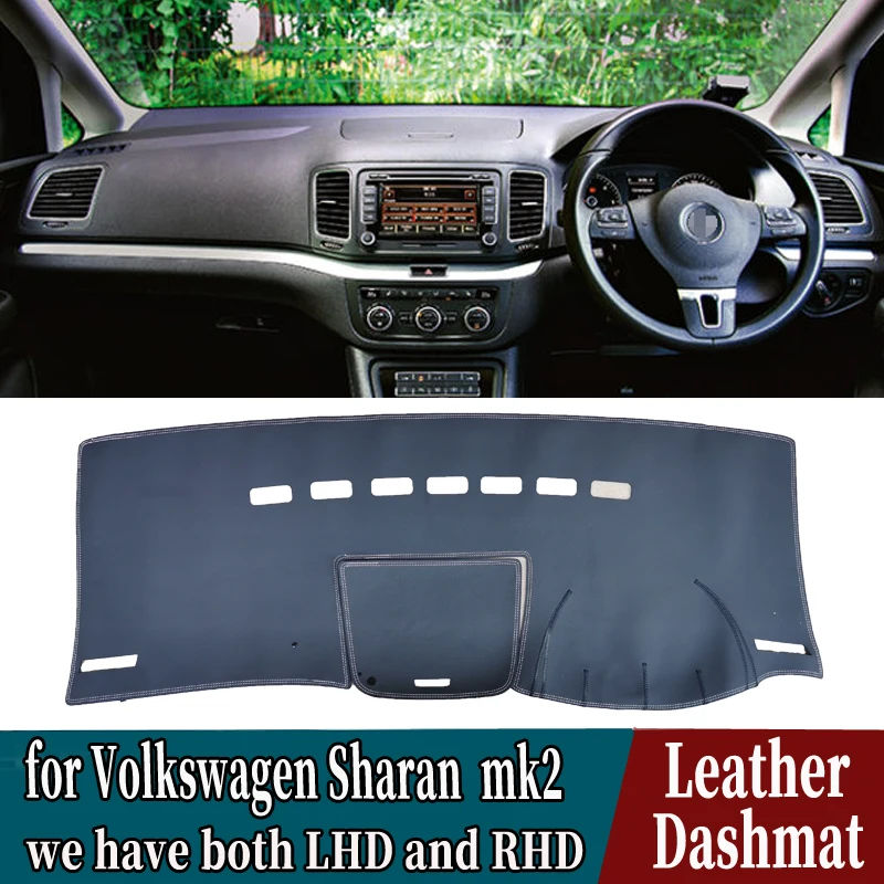 

PU Leather Dashmat Dashboard Cover Mat Carpet Car-Styling accessories For VW Volkswagen Sharan SEAT Alhambra 2011 2013 2020 RHD