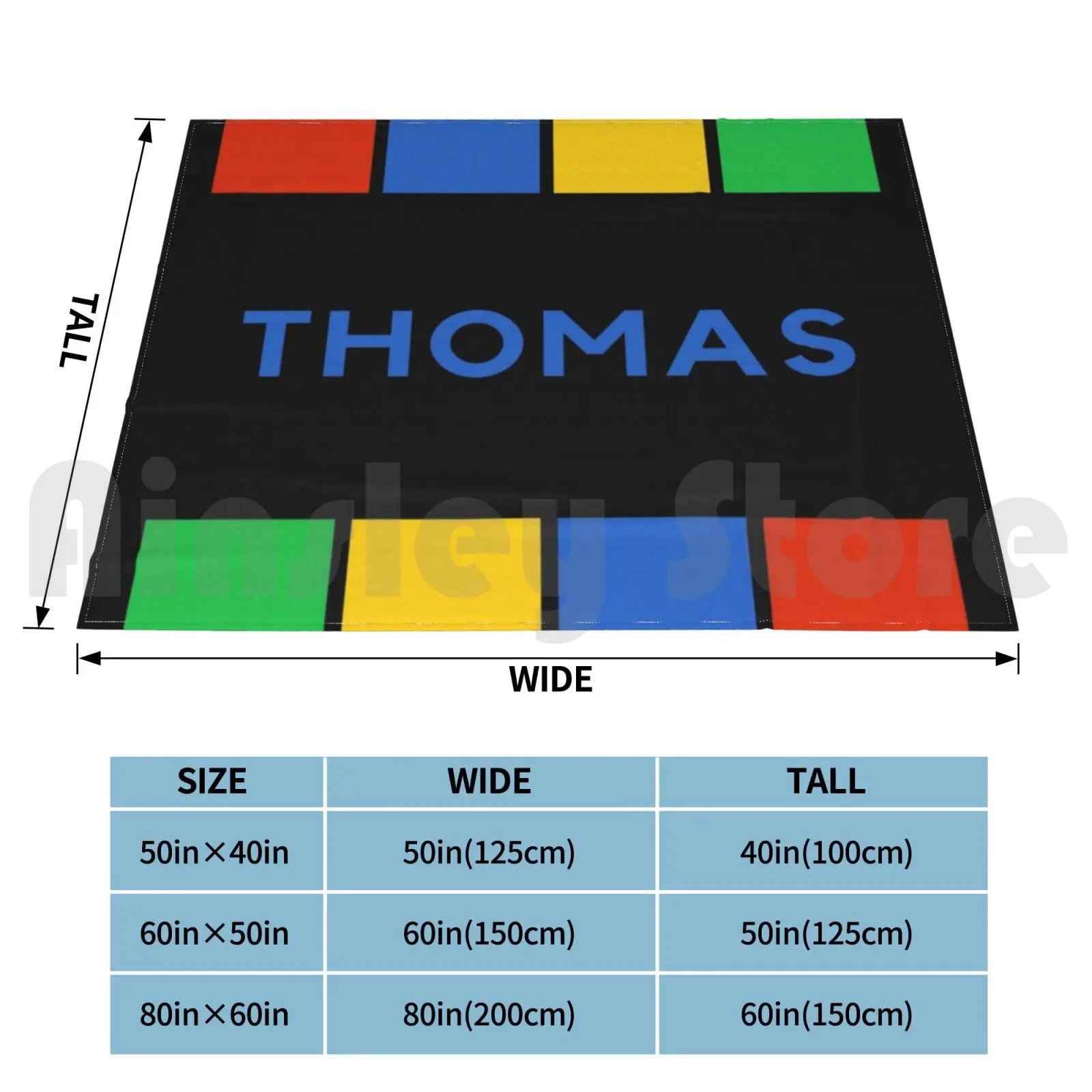 بطانية توماس بطانية عصرية مخصصة لأسماء توماس، علامة اسم مخصصة، اسم عيد الميلاد، علامة اسم أولاً