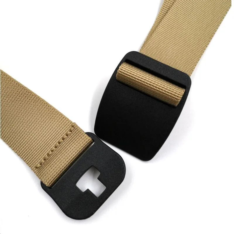 Men Women\'s Real Nylon Belt Outdoor Quick-drying Canvas Cintos Plastic Buckle Ultra Light Belts Student Military Training Strap
