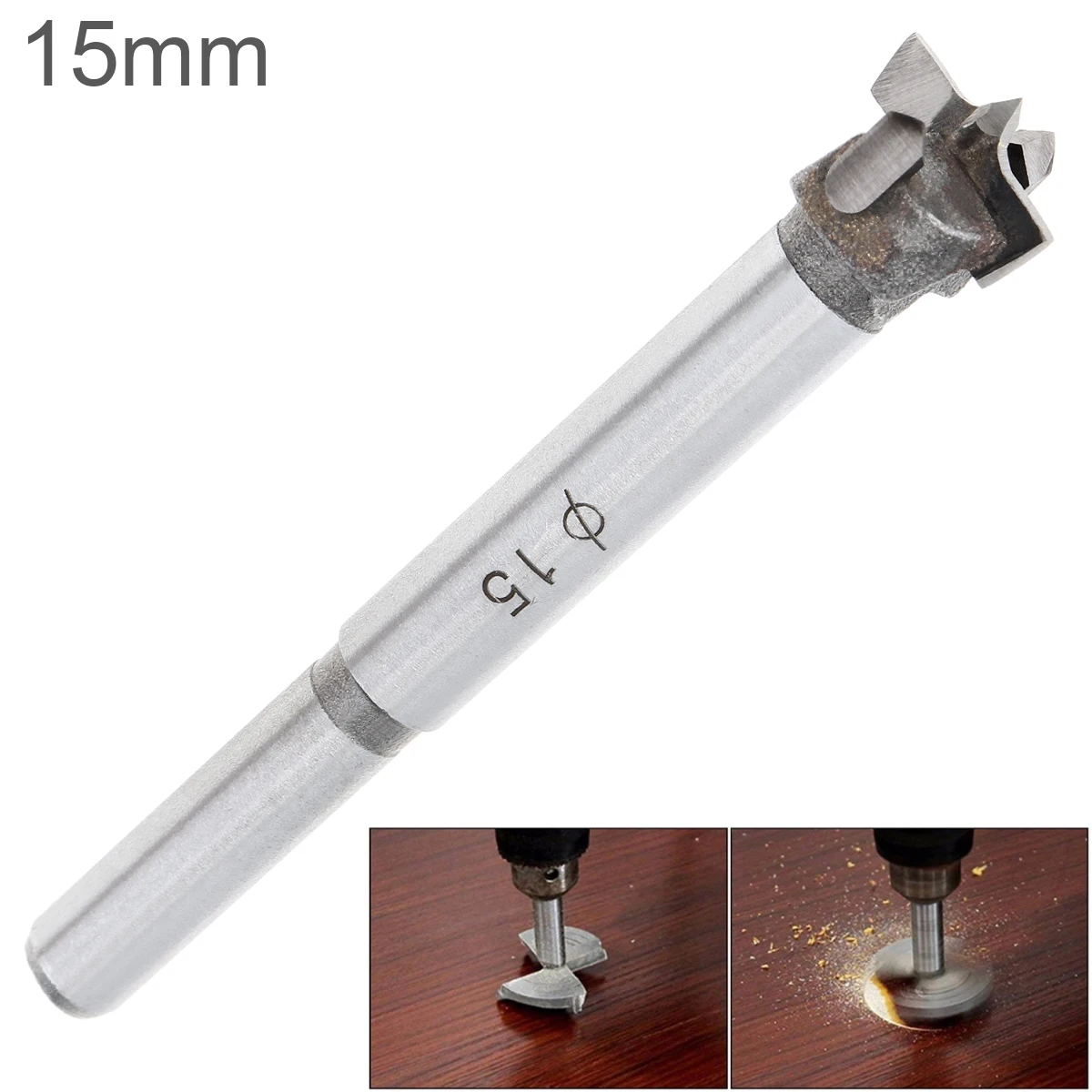 Punte da trapano per legno in lega dura di acciaio al tungsteno da 15 mm Apri foro per la lavorazione del legno per forare su cartongesso Tavole di plastica in legno