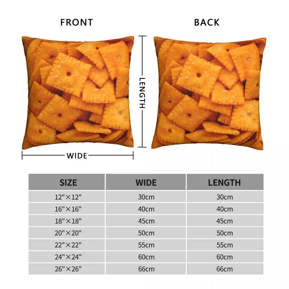 Cheez Its Square Pillowcase Polyester Linen Velvet Pattern Zip Decorative Throw Pillow Case Home Cushion Cover