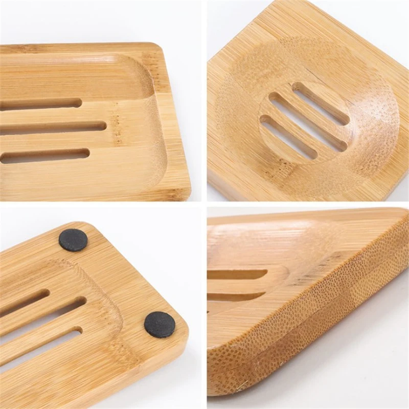 13 Kinds Wooden Bamboo Soap Dishes Tray Holder Natural Storage Soap Rack Plate Box Container Portable Bathroom Soap Dish