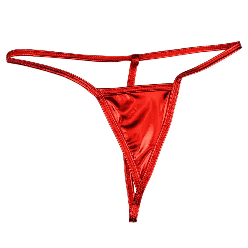 Shiny G String Women Sexy Panties Mini Briefs G-string Thongs Panties For Women PU Leather Thong Ladies Briefs