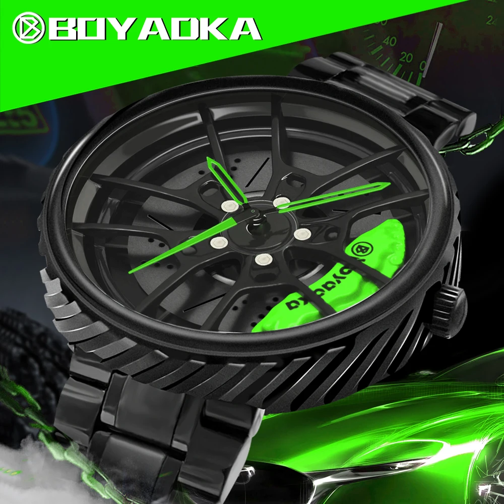 

2021 Men's Watches Rim Hub Watch Wheel Wristwatch Clock Sport Car Custom Design Creative Men Wrist Watch Relogio Masculino