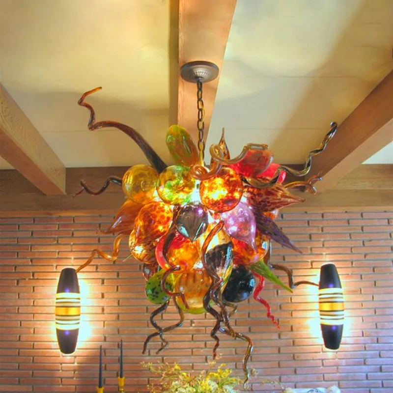 

Luxury Chandelier Handmade Murano Glass Hanging Hallway Light Fixtures LED Colored Gorgeous Chandeliers for Indoor Home