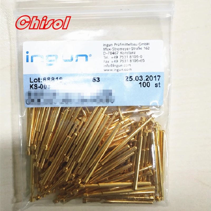Original INGUN 100pcs/set Test Needle GKS003306254A2000 GKS003306254A3000 Spring Probe Test Pins Needles