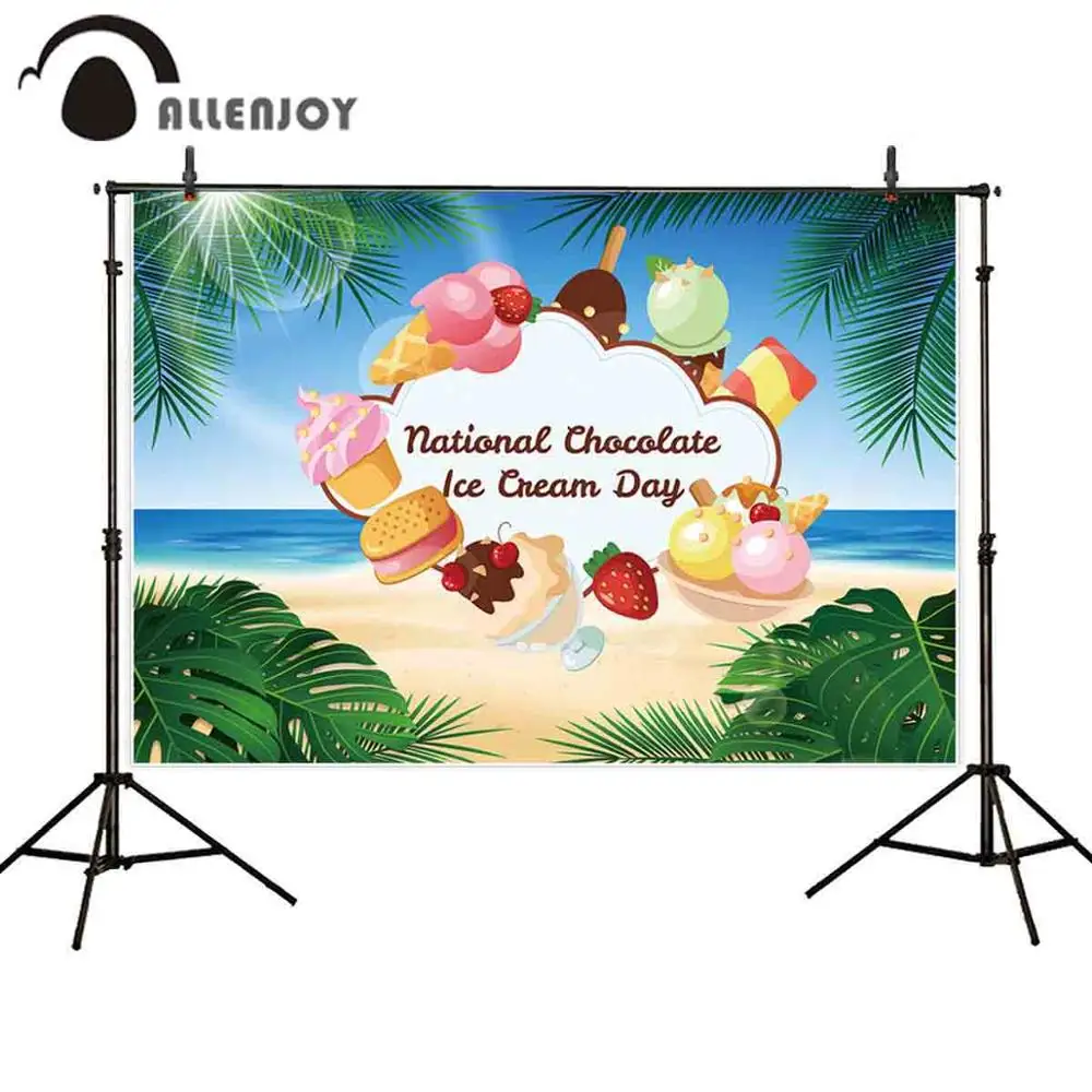 

Allenjoy photophone backdrop national Chocolate Ice Cream Day party celebrate decoration banner photocall photoshoot background