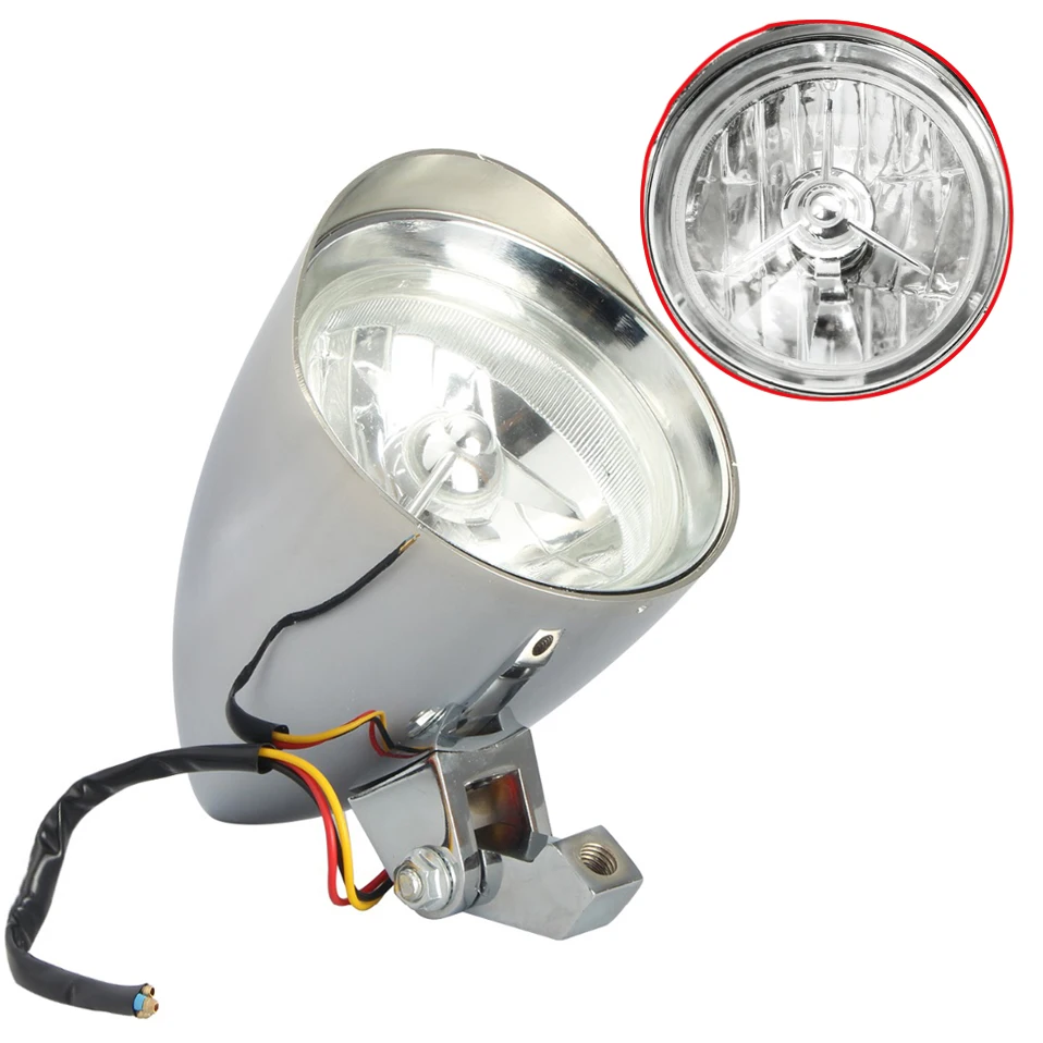 

4.75" Chrome H4 12V 55/60W Motorcycle Headlight Round Head Lamp For Harley Chopper Sportster Dyna Softail