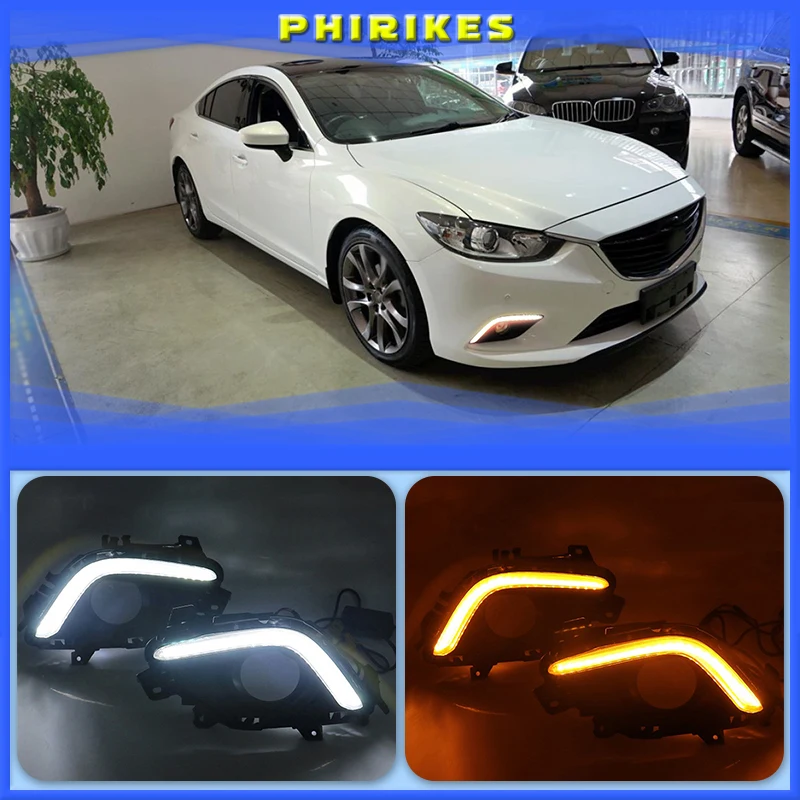 

2 Pcs DRL For Mazda 6 Mazda6 Atenza 2014-2016 LED DRL Daytime Running Lights Daylight Fog light cover