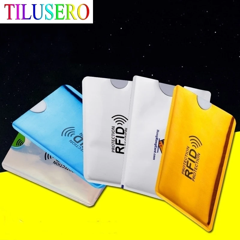 Portátil Anti Rfid Titular Do Cartão De Crédito, Saco De Cartão De Identidade, Tampa, Identity Protector Case, Titular De Cartões De Visita, 5 Pcs