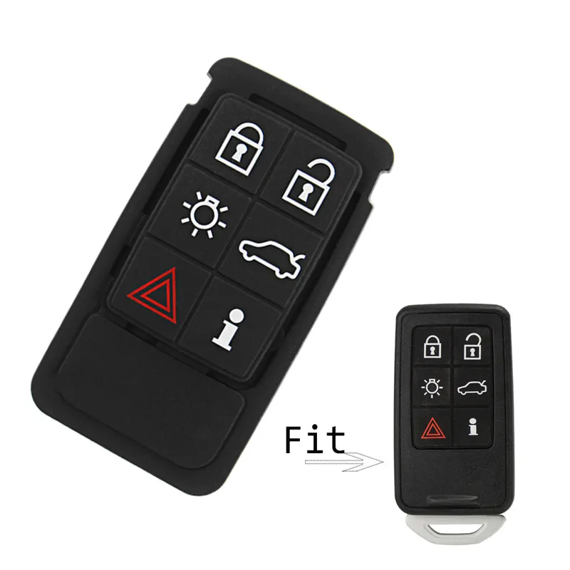 

5 6 Button Smart Key Pad Replacement Silicone Car Key Case Repair Rubber Mat for Volvo S60 V60 S70 V70 XC60 XC70