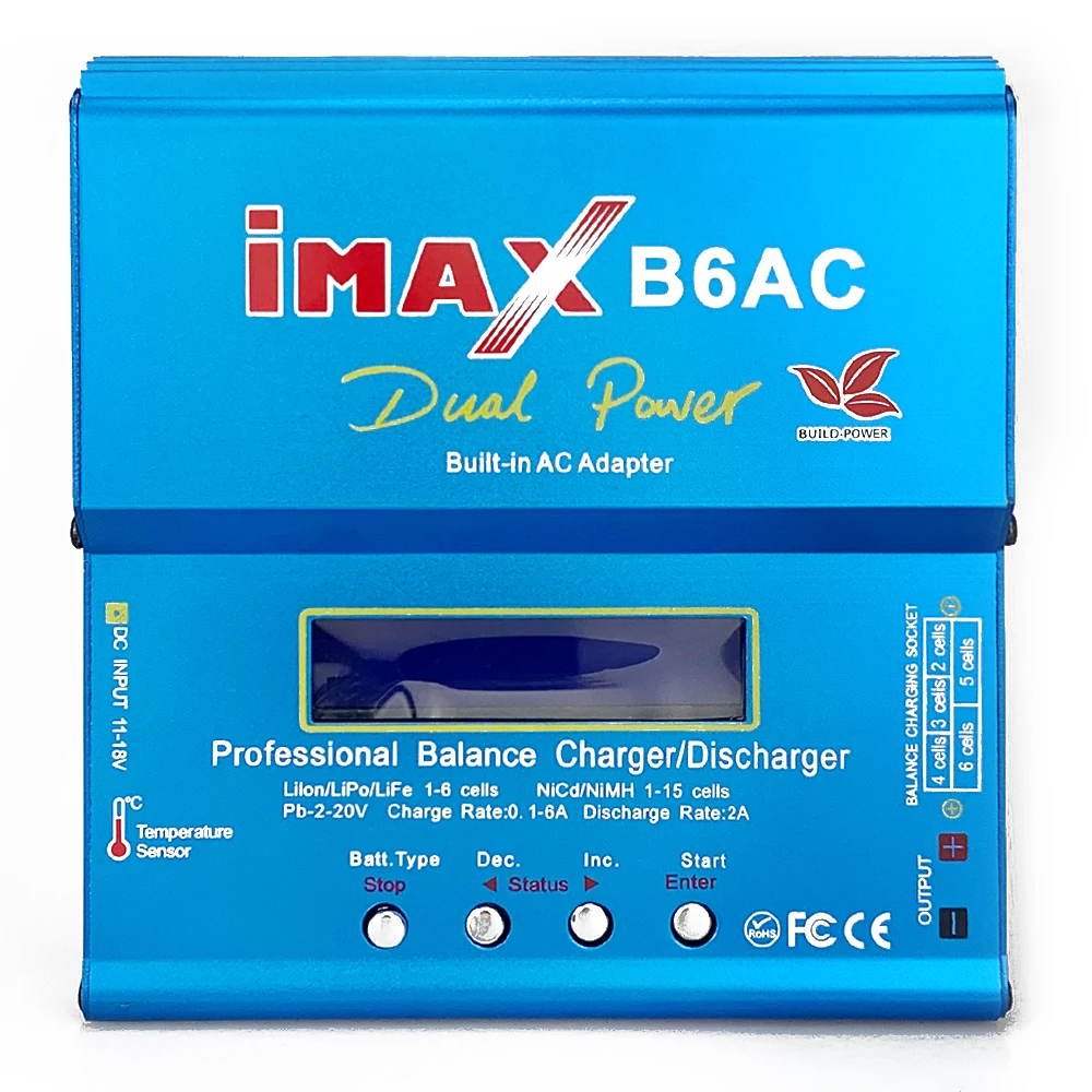 IMAX B6AC RC Caricatore 80W B6AC 6A A Doppio Canale Balance Charger Schermo A CRISTALLI LIQUIDI Digital Li-Ion Nimh Nicd Lipo Batteria scaricatore