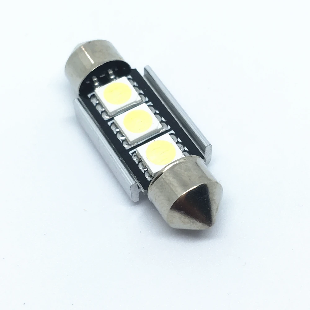 

100pcs 36mm 39mm 41mm 3 SMD 5050 LED Dome Festoon White auto Bulb interior light Car Light CANBUS Error Free C5W LED Lamp 12V