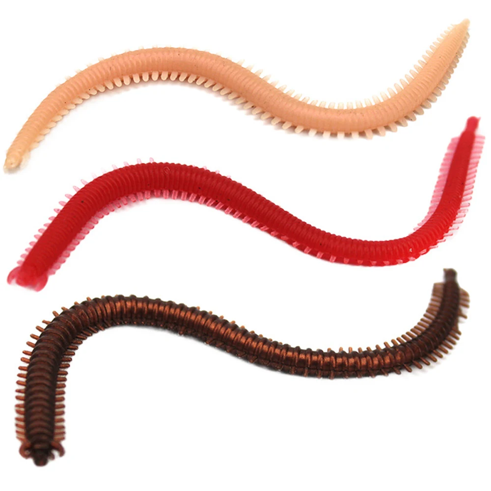 20Pcs Artificial Soft Centipede Bait Worm Bait 13cm Earthworm Insect Silicone Wobblers Swim Baits Sea Fishing Lure for Jig Hook