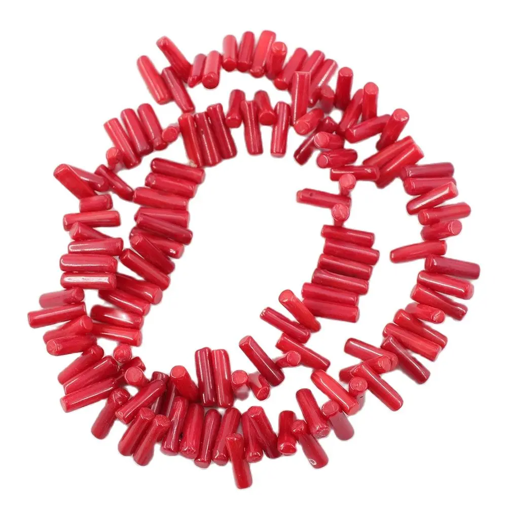 APDGG 5Strands Natural 3.5x10-4x12mm Red Coral Gems Stone Loose Beads 15'' Strands Jewelry Making DIY