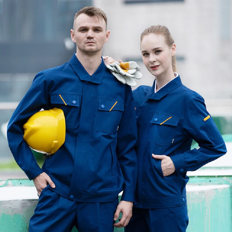 Work Clothes Suits Labor Insurance Suit Food Factory Work Clothing Men Women Jacket Pants Auto Repair Mechanical Coveralls S-5xl