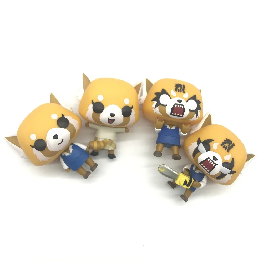 Aggretsuko rage/chainsaw/date night reative,漫画の置物,ビニールアクションモデル,ギフト用の収集可能なおもちゃ