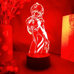 Rei Ayanami Figure 3D Acrylic Lamp Home Decoration Manga Space Lighting Atmosphere Mood Light Classic Anime Lights for Xmas Gift